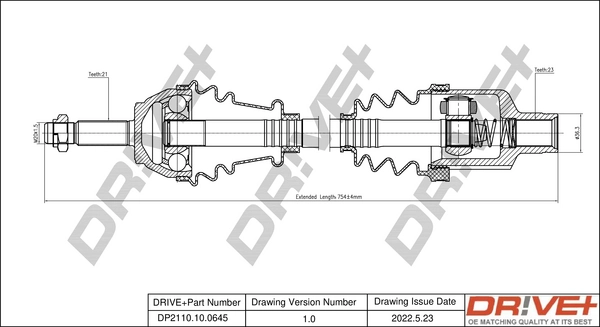 Drive Shaft DP2110.10.0645