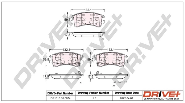 Brake Pad Set, disc brake DP1010.10.0074