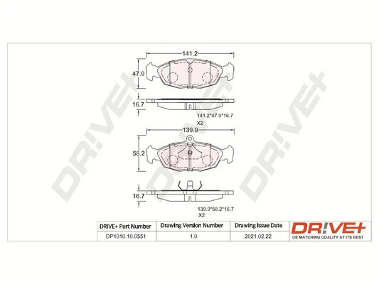 Brake Pad Set, disc brake DP1010.10.0551
