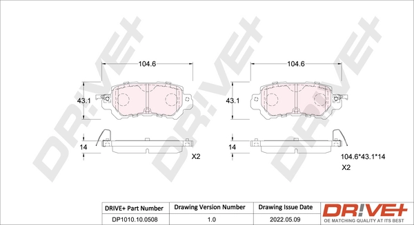 Brake Pad Set, disc brake DP1010.10.0508