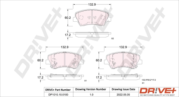 Brake Pad Set, disc brake DP1010.10.0100