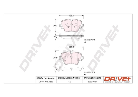 Brake Pad Set, disc brake DP1010.10.1250
