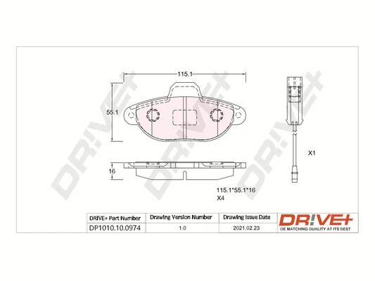 Brake Pad Set, disc brake DP1010.10.0974