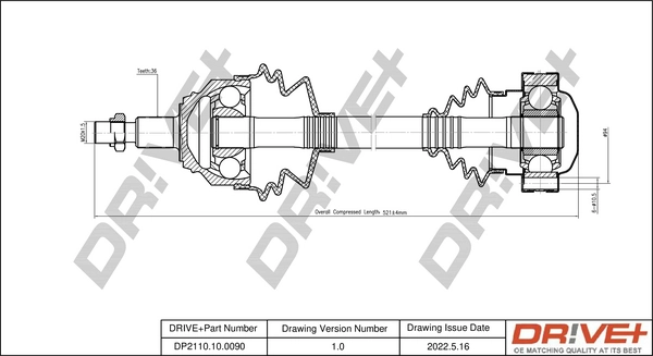 Drive Shaft DP2110.10.0090