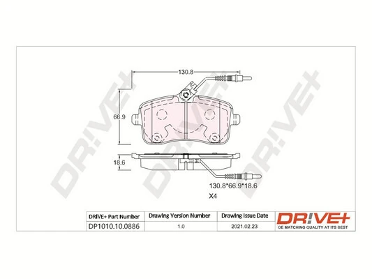 Brake Pad Set, disc brake DP1010.10.0886