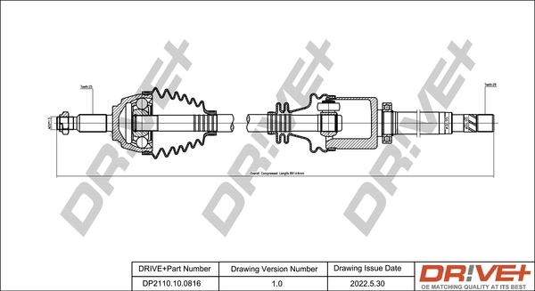 Drive Shaft DP2110.10.0816