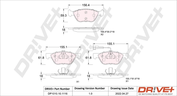 Brake Pad Set, disc brake DP1010.10.1116