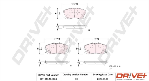 Brake Pad Set, disc brake DP1010.10.0686