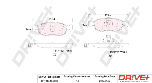 Brake Pad Set, disc brake DP1010.10.0880