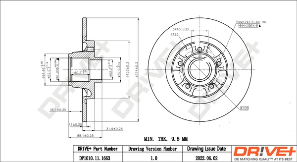 Brake Disc DP1010.11.1663