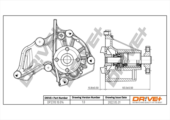Water Pump, engine cooling DP2310.10.014