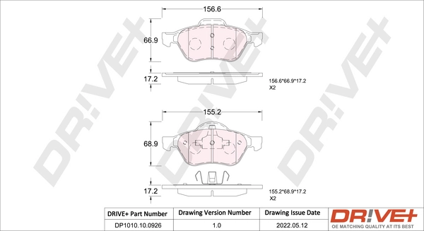 Brake Pad Set, disc brake DP1010.10.0926
