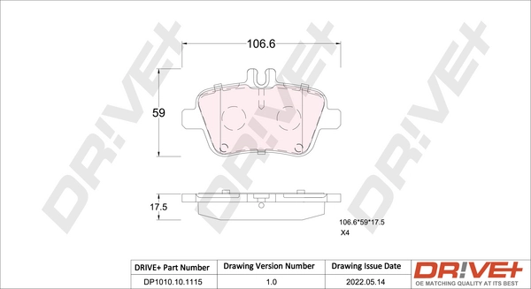 Brake Pad Set, disc brake DP1010.10.1115
