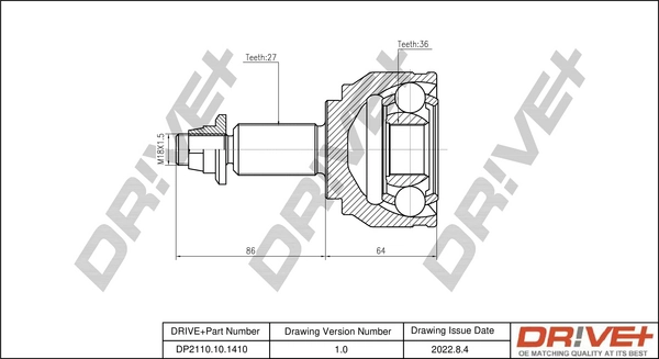 Joint Kit, drive shaft DP2110.10.1410
