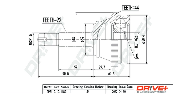 Joint Kit, drive shaft DP2110.10.1180