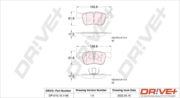 Brake Pad Set, disc brake DP1010.10.1156