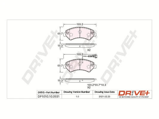 Brake Pad Set, disc brake DP1010.10.0931