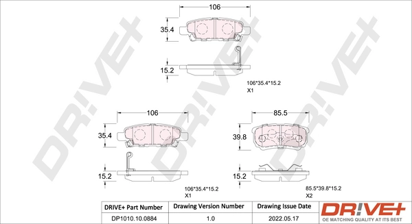 Brake Pad Set, disc brake DP1010.10.0884