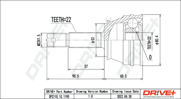 Joint Kit, drive shaft DP2110.10.1190