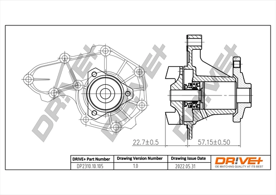 Water Pump, engine cooling DP2310.10.105
