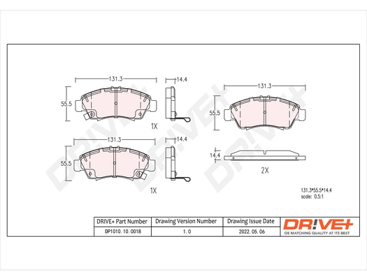 Brake Pad Set, disc brake DP1010.10.0018