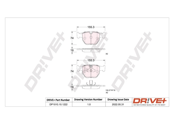 Brake Pad Set, disc brake DP1010.10.1222