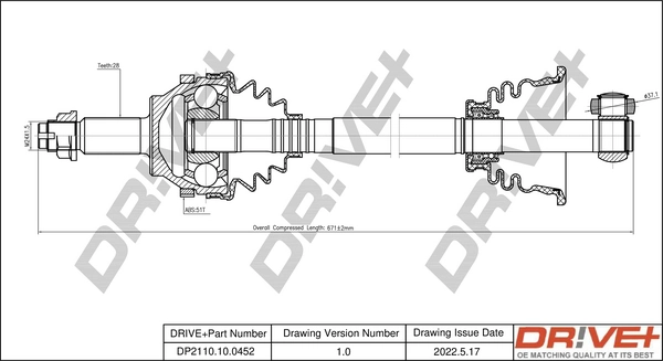 Drive Shaft DP2110.10.0452
