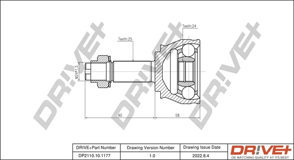 Joint Kit, drive shaft DP2110.10.1177