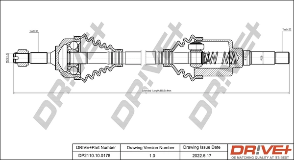 Drive Shaft DP2110.10.0178