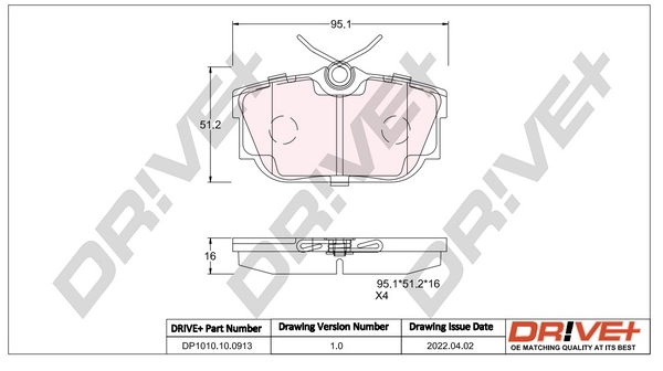 Brake Pad Set, disc brake DP1010.10.0913