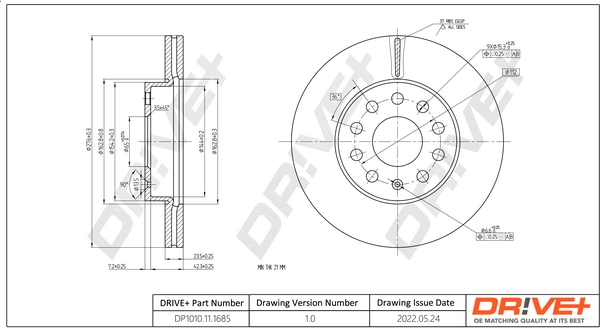 Brake Disc DP1010.11.1685