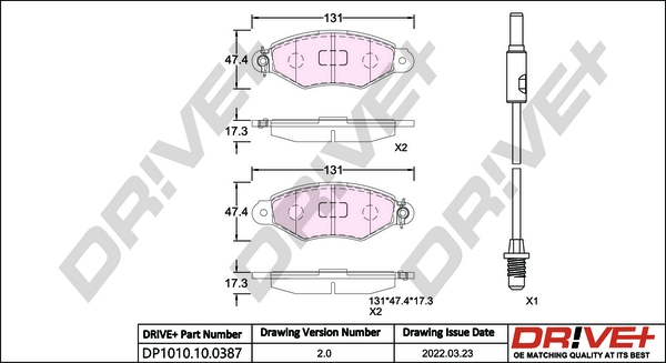 Brake Pad Set, disc brake DP1010.10.0387