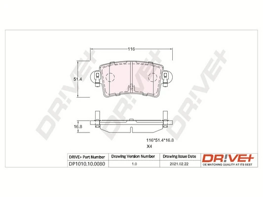 Brake Pad Set, disc brake DP1010.10.0080