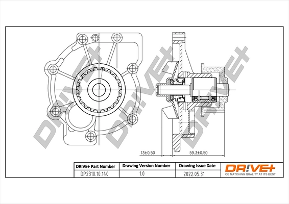 Water Pump, engine cooling DP2310.10.140