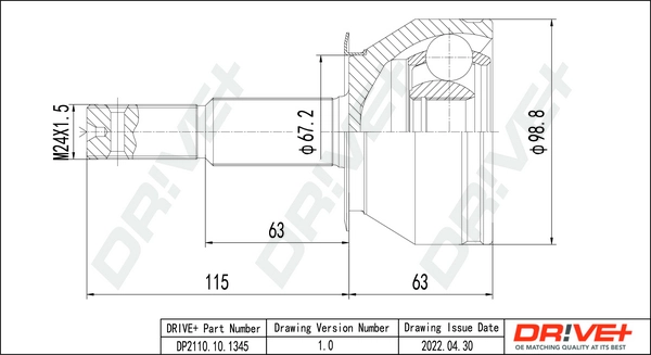 Joint Kit, drive shaft DP2110.10.1345
