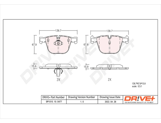 Brake Pad Set, disc brake DP1010.10.0477