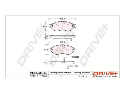 Brake Pad Set, disc brake DP1010.10.0908