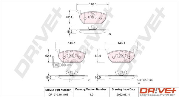 Brake Pad Set, disc brake DP1010.10.1103