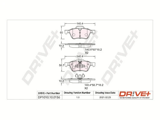 Brake Pad Set, disc brake DP1010.10.0156