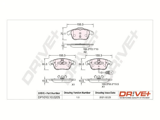 Brake Pad Set, disc brake DP1010.10.0205