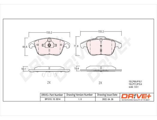 Brake Pad Set, disc brake DP1010.10.0514