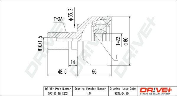 Joint Kit, drive shaft DP2110.10.1302