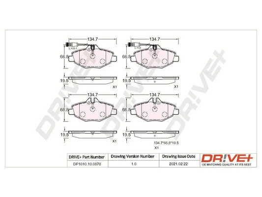 Brake Pad Set, disc brake DP1010.10.0878