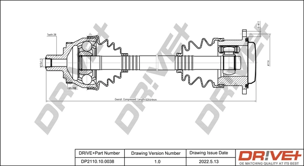Drive Shaft DP2110.10.0038