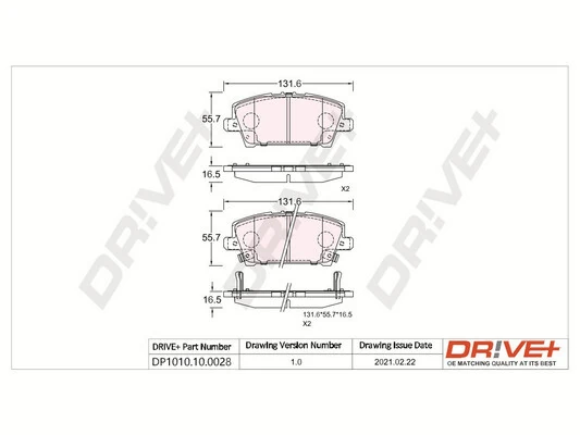 Brake Pad Set, disc brake DP1010.10.0028