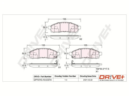 Brake Pad Set, disc brake DP1010.10.0374