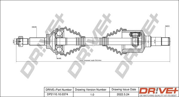 Drive Shaft DP2110.10.0374