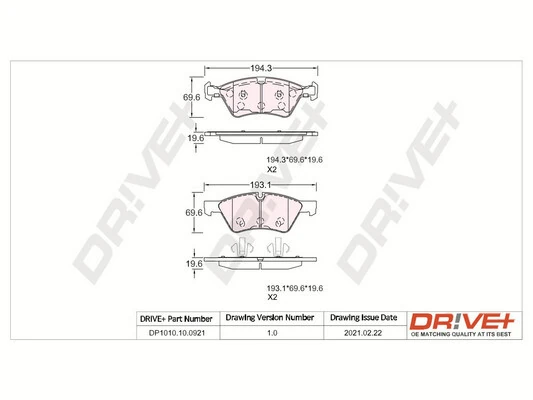 Brake Pad Set, disc brake DP1010.10.0921