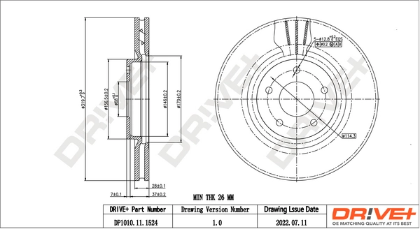 Brake Disc DP1010.11.1524