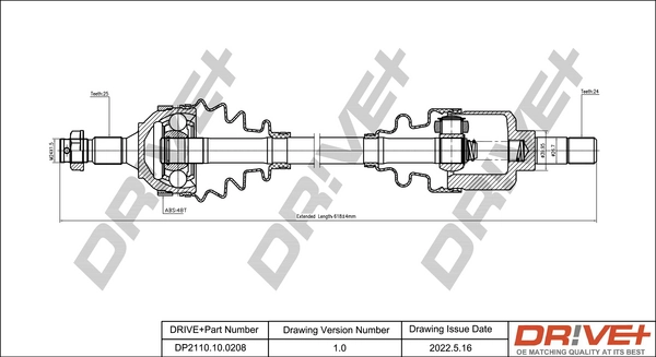 Drive Shaft DP2110.10.0208